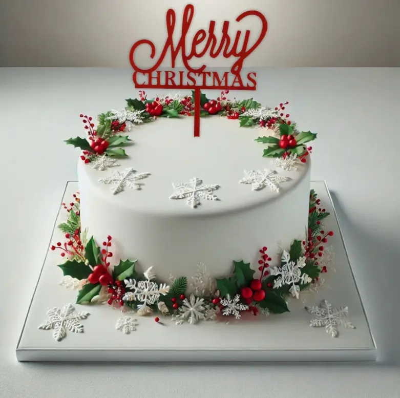 1 pcs Red Merry Christmas acrylic cake topper Style 26