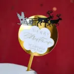 1 pcs Double Acrylic Merry Christmas acrylic cake topper Style 28