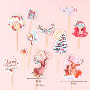 11 pcs Christmas theme cake Cupcake topper set style 30