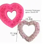 Large Detailed Flower Heart Frame silicone mould style