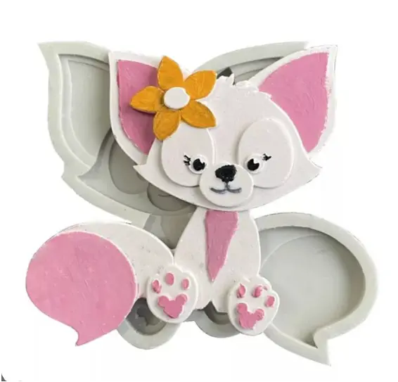 Cute Fox cartoon silicone mould Style 1