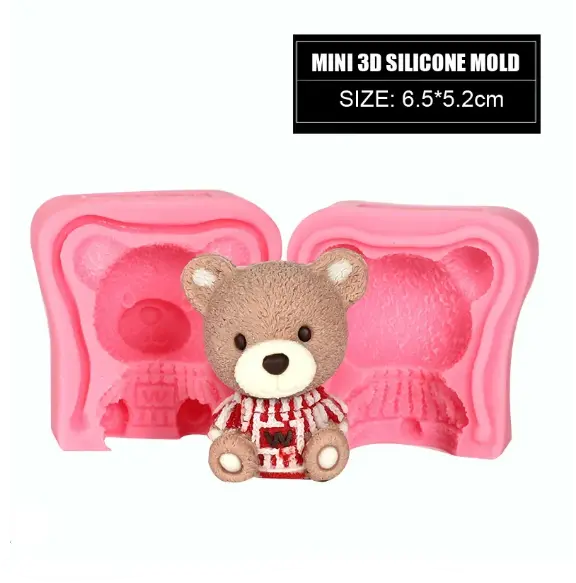 3D Teddy Bear Silicone Mould- for Candle, Fondant, Chocolate