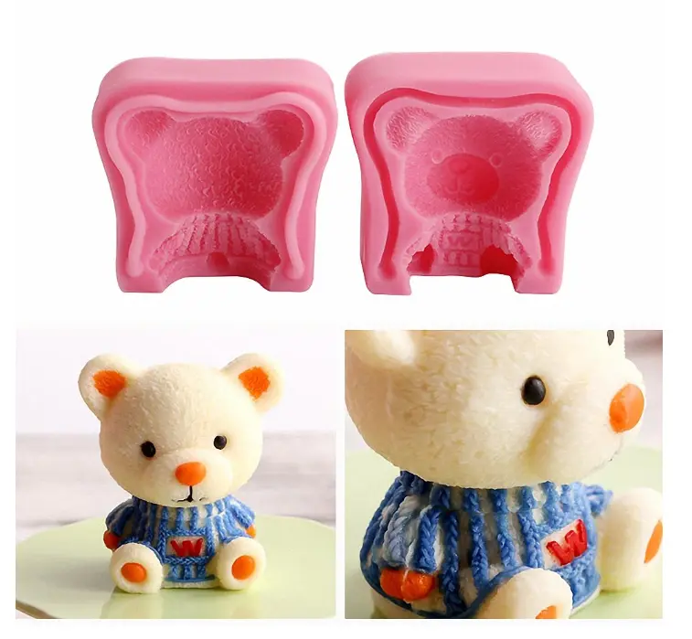 3D Teddy Bear Silicone Mould- for Candle, Fondant, Chocolate