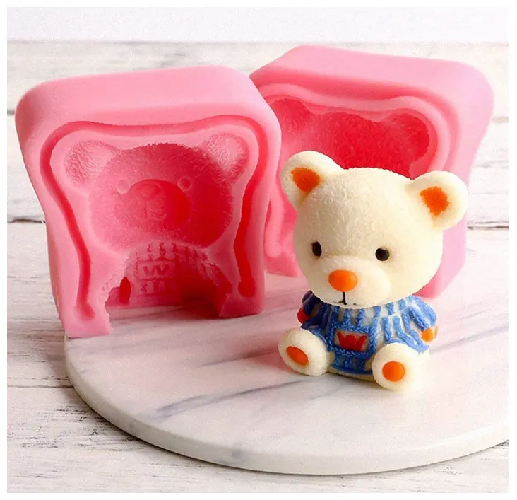 3D Teddy Bear Silicone Mould- for Candle, Fondant, Chocolate