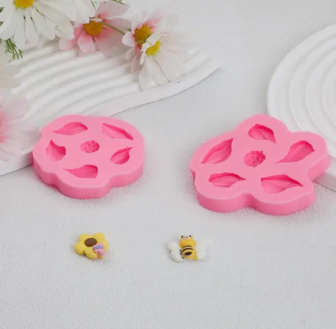 2 pcs 3D Tulip Flower silicone Mould set