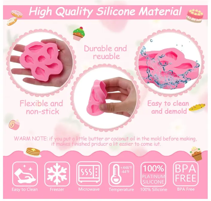 2 pcs 3D Tulip Flower silicone Mould set