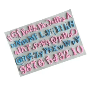 Creative Letter Lower and upper case Alphabet and Number Silicone mould
