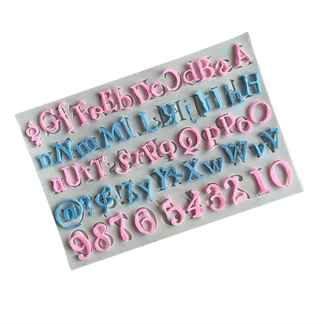 Creative Letter Lower and upper case Alphabet and Number Silicone mould