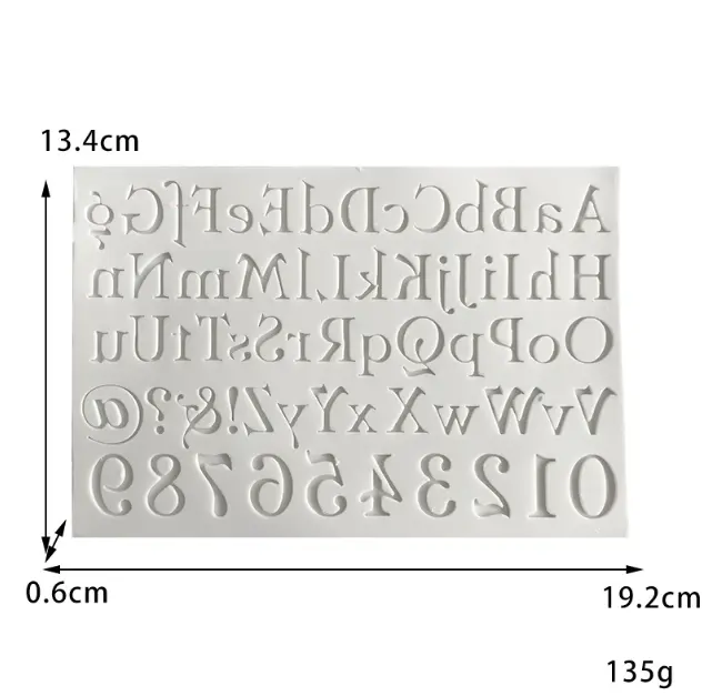 Creative Letter Lower and upper case Alphabet and Number Silicone mould