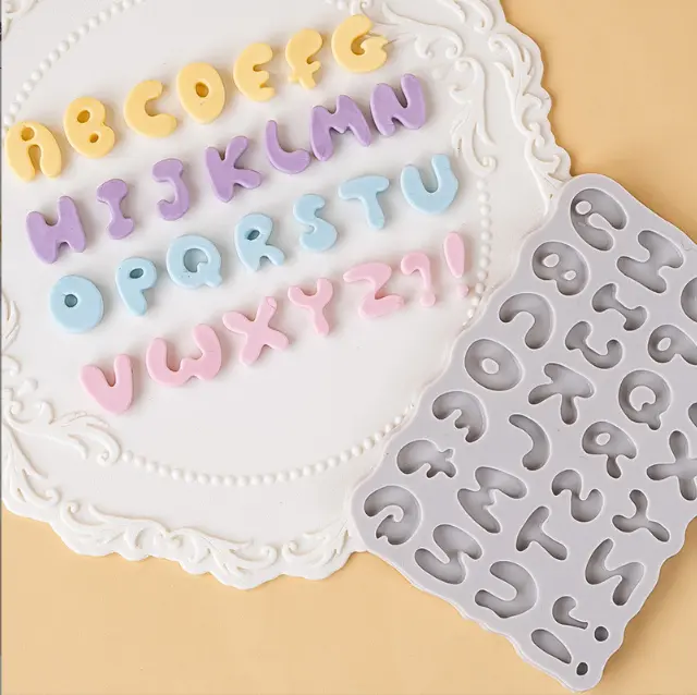 Cute Cartoon Letter Alphabet Silicone mould