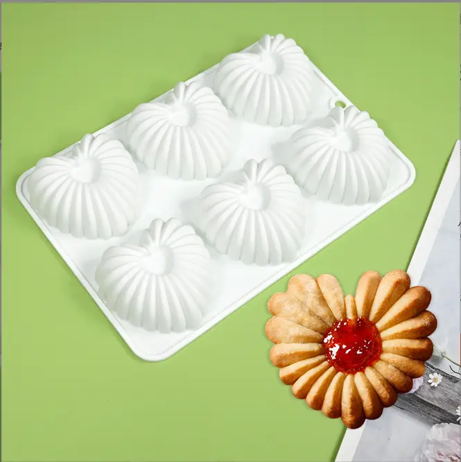 6 cavity Heart Shell Design Silicone Mould for mousse,baking,desserts entremet mould