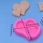 Cute Double Heart Popsicle silicone mould