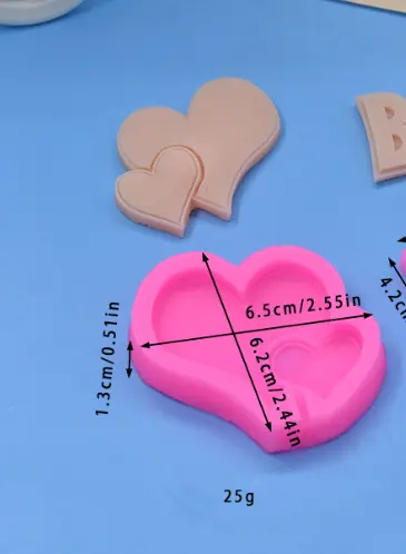 Cute Double Heart Popsicle silicone mould