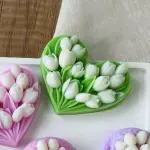 Tulip Heart Flower theme Silicone Mould for Resin,soaps ,Candle Mould