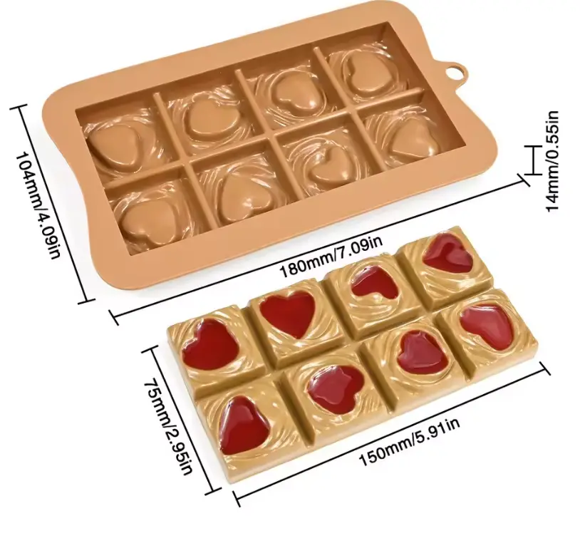 Heart Fill Silicone Chocolate bar Silicone Mould