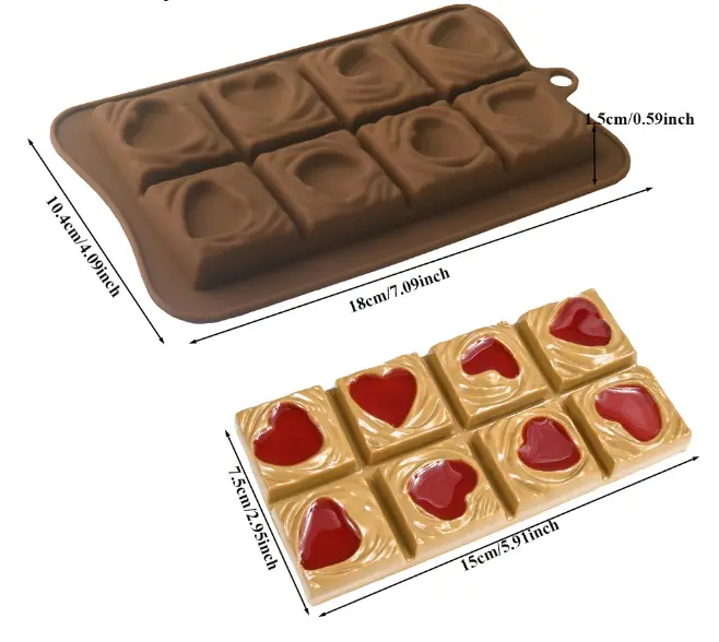 Heart Fill Silicone Chocolate bar Silicone Mould