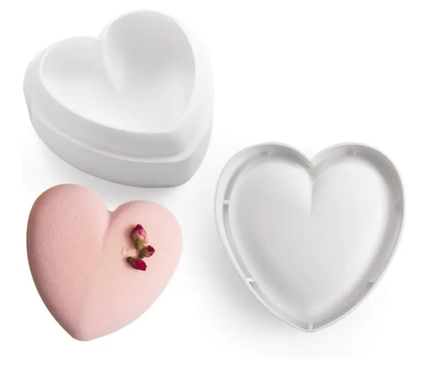 4.7 Inch Heart Silicone Mold for Baking Mousse Cake Mold Chocolate Dessert Mold,Easy Release Non Stick Silicone mould entremet mould