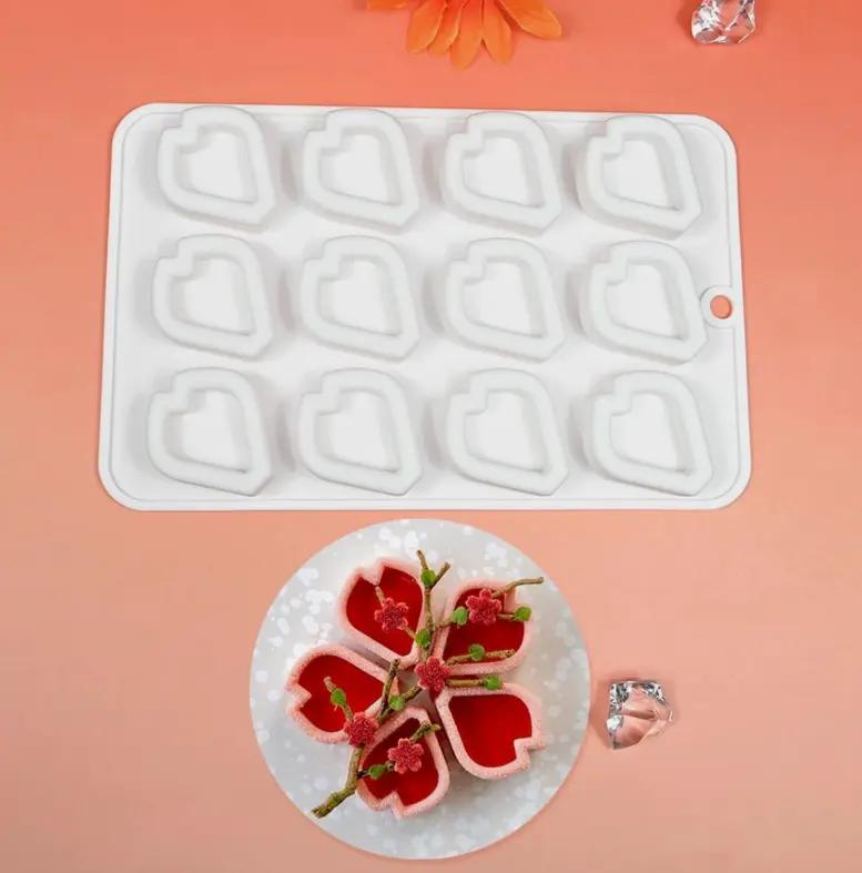 3D Peach Blossom Petal Design Silicone Mould