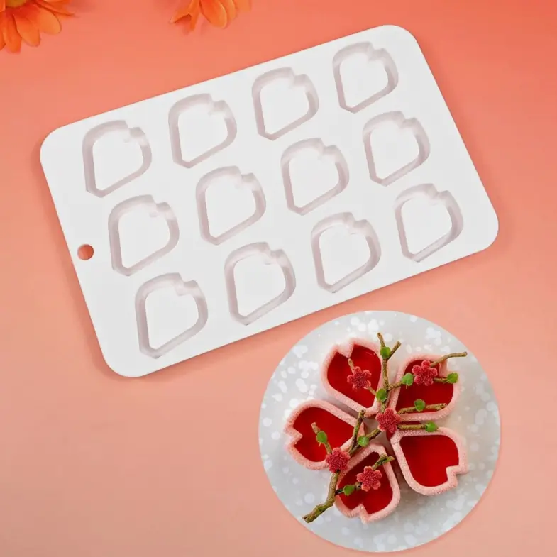 3D Peach Blossom Petal Design Silicone Mould