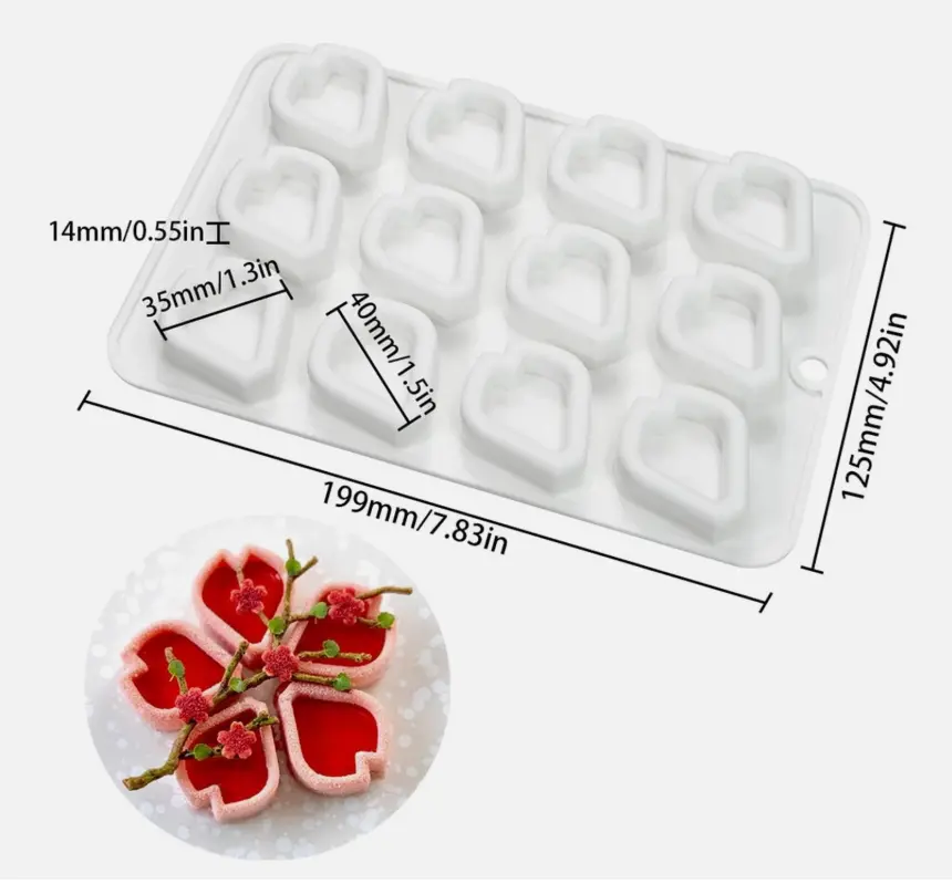 3D Peach Blossom Petal Design Silicone Mould