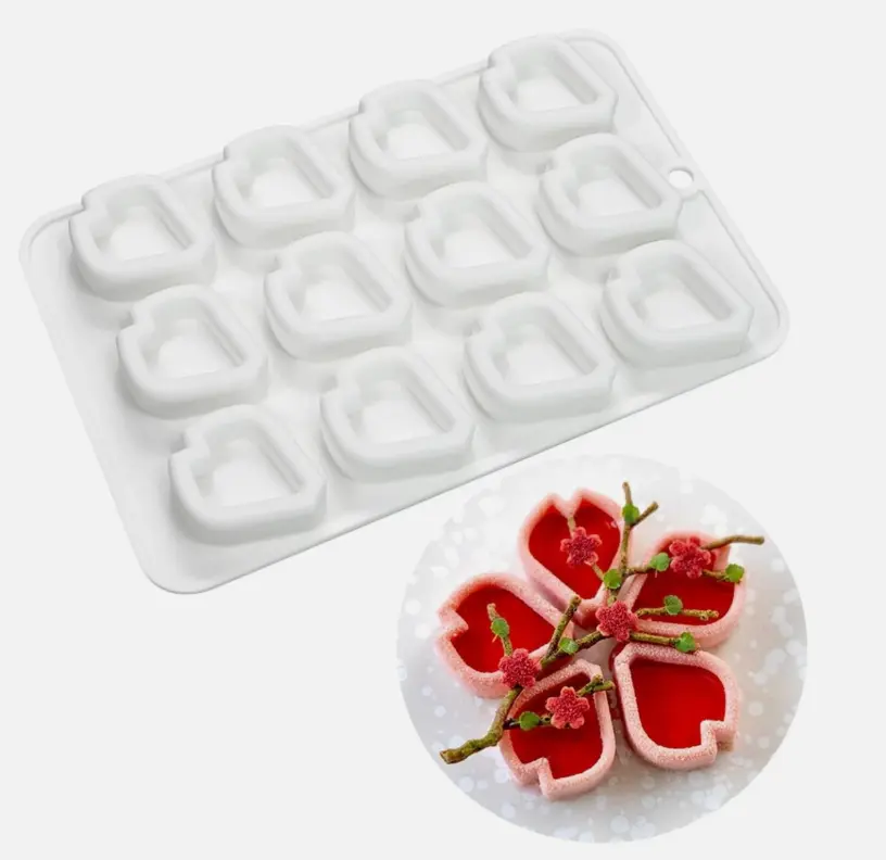 3D Peach Blossom Petal Design Silicone Mould