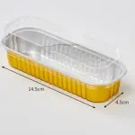 Rectangle Aluminum Tin Foil Bake & Serve Cup with Lid | Aluminium Containers | Non-Stick Foil Baking Container - 5 Pcs Pack (200ml)