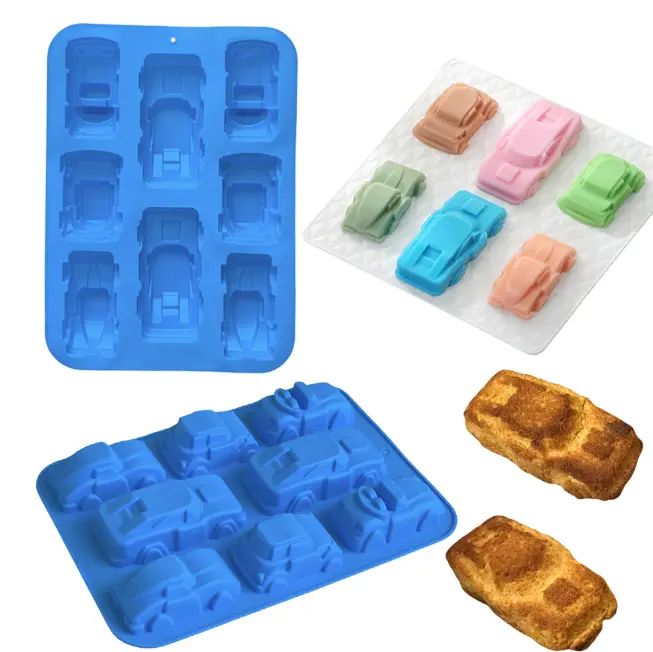 4 Design 3D Cars 8 Cavity Silicone Mould
