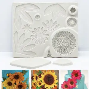 Daisy Sunflower with veiner silicone Mould