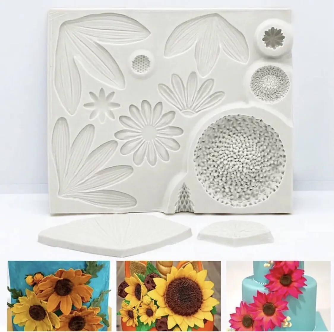 Daisy Sunflower with veiner silicone Mould