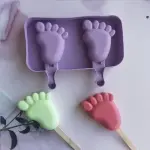 2 cavity feet design cakesicle mould with lid cover plus 50 wooden sticks