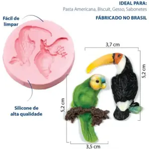2 cavity Bird Parrot Toucan bird silicone mould