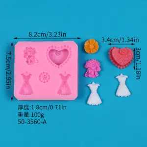 Fresh flower heart dress theme silicone mould