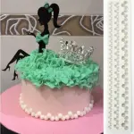 large pearl droplet border silicone mould