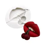lips holding Cherry theme silicone mould style 2