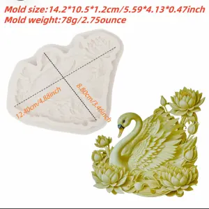 Floral theme Swan silicone Mould