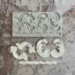 Large Vintafe floral vine theme silicone mould
