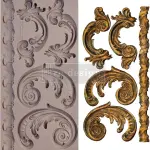 Large Vintafe floral vine theme silicone mould