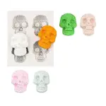 4 cavity skull silicone mould