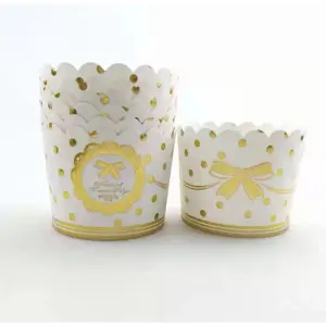 50 Pcs Golden Bow Cupcake Liners