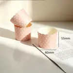 50 Pcs White & Pink Polka Dot Cupcake Liners