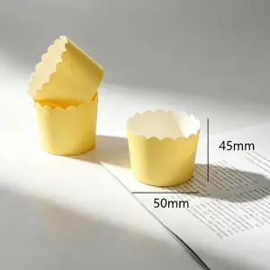 50 Pcs Matt Yellow Cupcake Liners