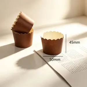 50 Pcs Matt Brown Cupcake & Muffin Liners