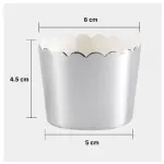 50 Pcs Metallic Silver Cupcake Liners