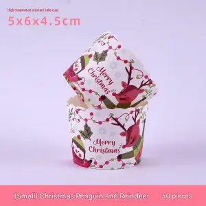 50 Pcs Small Snowman & Reindeer Cupcake Liners