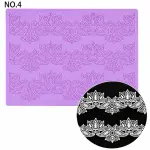3 line large leaf Lace Silicone Cake Fondant Border Mould