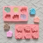 6 Cavity Christmas gingerbread house silicone mould for chocolate resins etc