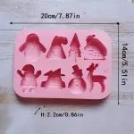 8 CAVITY Christmas theme CHOCOLATE BISCUIT SILICONE Mould