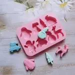 8 CAVITY Christmas theme CHOCOLATE BISCUIT SILICONE Mould