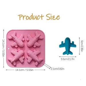 4 Cavity airplane silicone mould