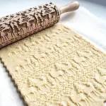Embossed Reindeer Christmas theme wooden rolling pin
